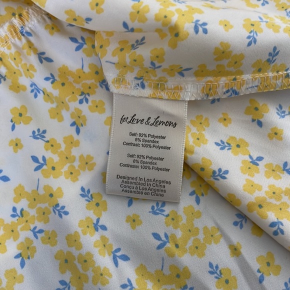 For Love And Lemons Yellow Daffodil Floral Mini Dress/Robe (XL) - Picture 13 of 16